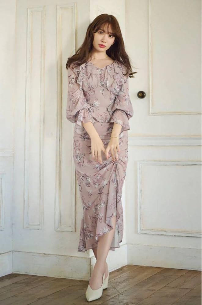 Her lip to - Herlipto Gentiana Print Frill トップス Her lip to - herlipto Gentiana Print Frill Set Upの通販 by